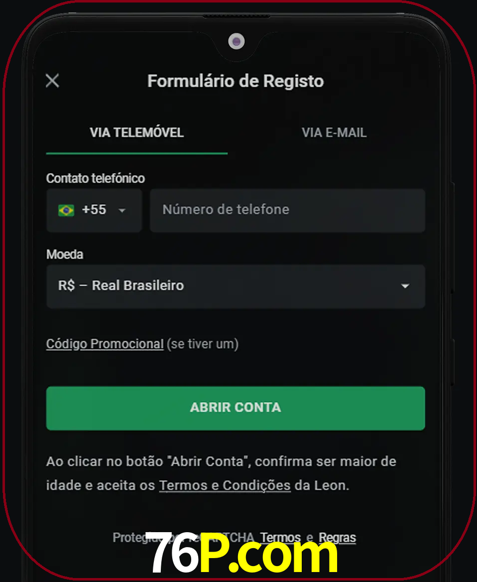 Abra o aplicativo e inicie o processo de registro.